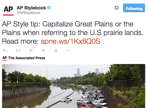 AP Stylebook Tweet Sample